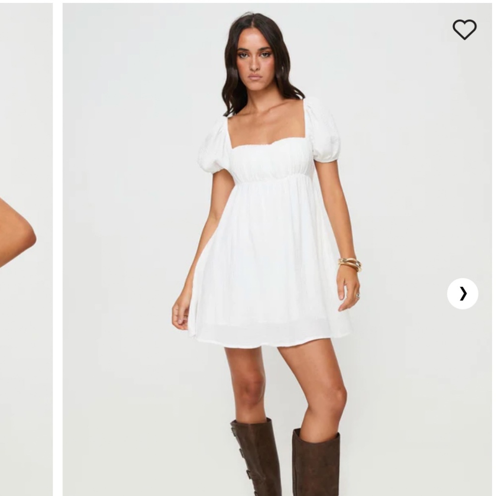 PRINCESS POLLY LET'S DANCE MINI DRESS WHITE